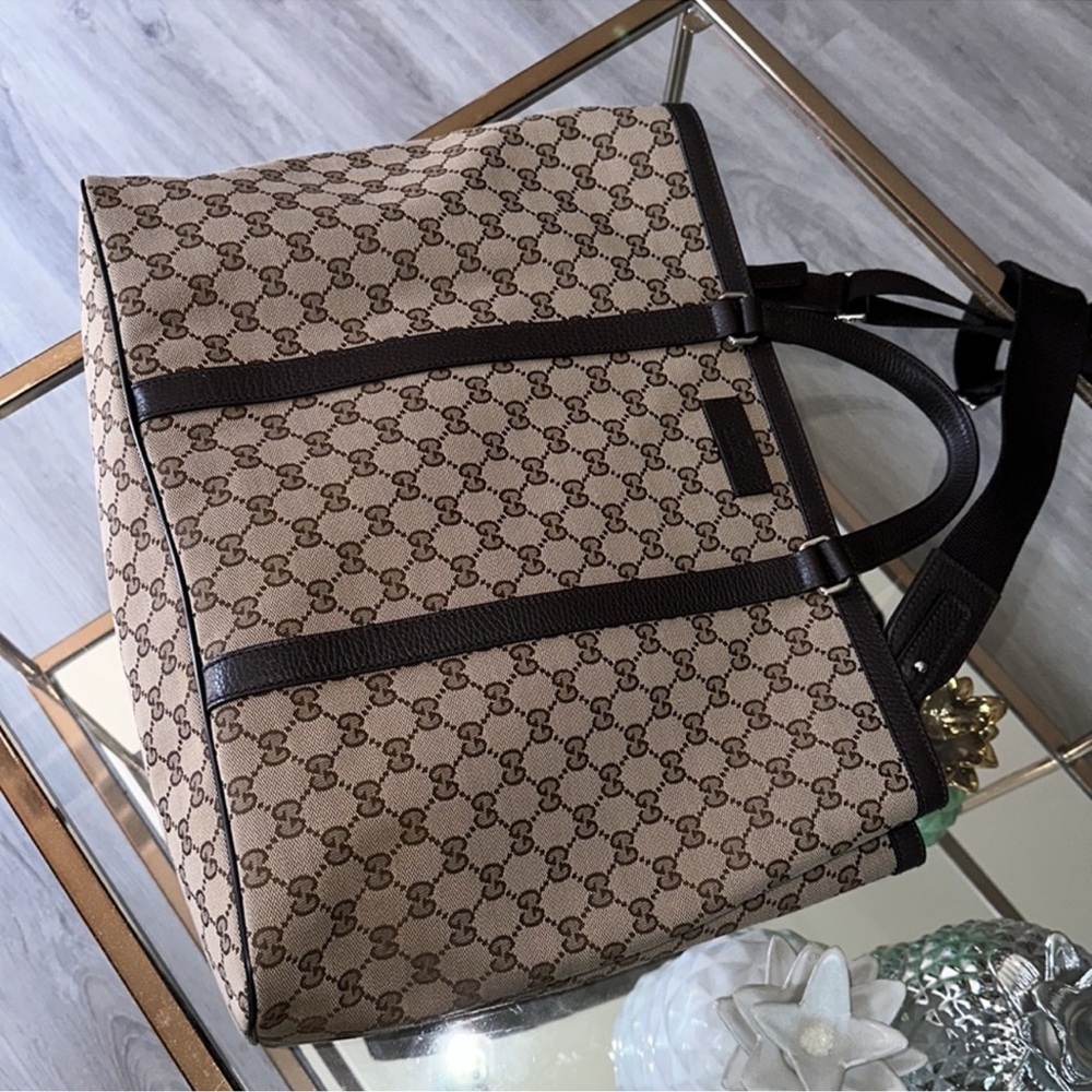 Gucci Tan and Brown Monogram Tote Bag - Picture 8 of 16